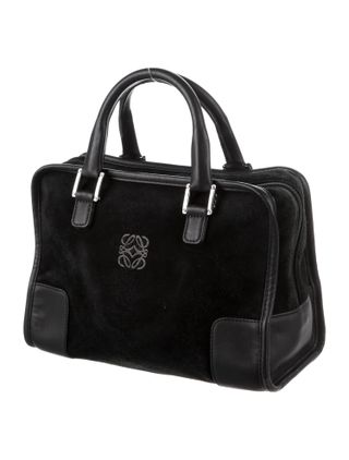 Loewe + Suede Amazona Handle Bag