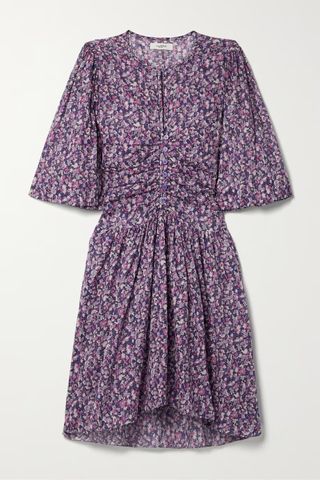 Isabel Marant Étoile + Larili Gathered Cotton-Voile Mini Dress