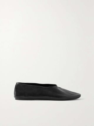 Khaite + Maiden Ballerina Leather Ballet Flats