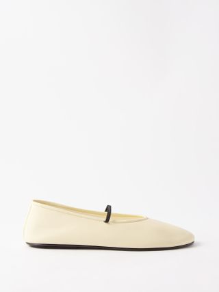 The Row + Elastic Leather Ballet Flats