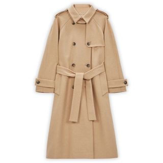 Albaray + Camel Wool Blend Trench Coat