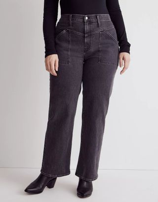 Madewell + The Perfect Vintage Wide-Leg Jeans in Windhaven Wash: Patch-Pocket Edition