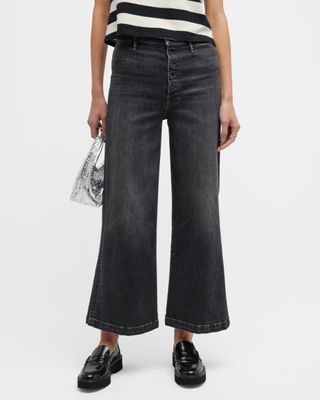 Mother + The Pixie Sailor Ankle Cropped Wide Jeans