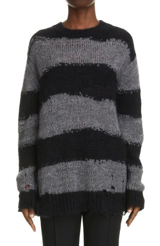 Acne Studios + Kalia Block Stripe Distressed Sweater