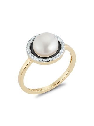 Mateo + Cultured Pearl and Diamond Ring