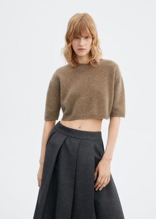 Mango + Cropped Cashmere Sweater
