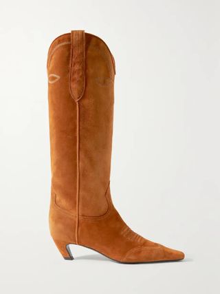 Khaite + Dallas Suede Cowboy Boots