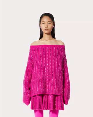 Valentino + Embroidered Mohair Wool Sweater