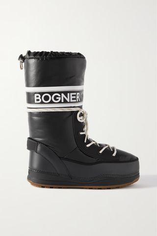 Bogner + Les Arcs Logo-Print Shell and Faux Leather Snow Boots