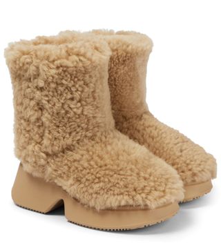 Loewe + Shearling Ankle Boots