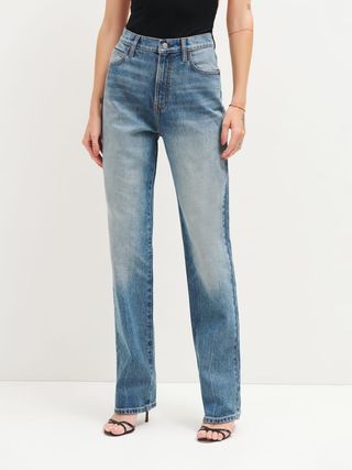 The Reformation + Elan Ultra High Rise Straight Leg Jeans