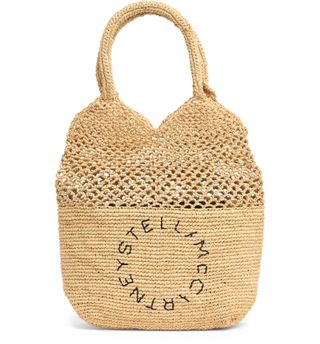 Stella McCartney + Crochet Raffia Tote Bag