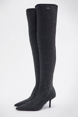 Zara + Fabric Over The Knee Boots