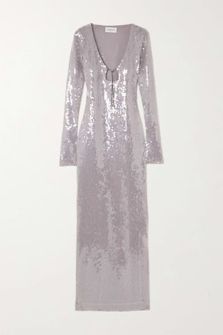 16arlington + Solaria Sequined Stretch-Tulle Maxi Dress