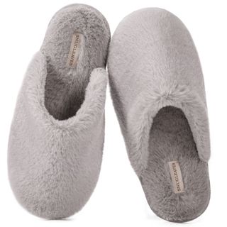 Snug Leaves + Fuzzy House Memory Foam Slippers