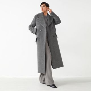 & Other Stories + Oversized Wide Collar Wool Coat