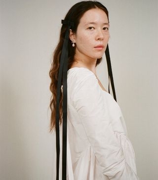 Sandy Liang + Recital Headband in Black