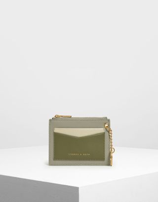 Charles & Keith + Sage Green Chain Link Card Holder