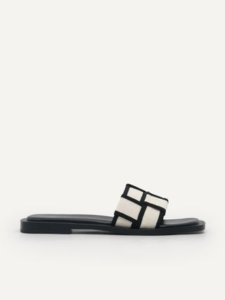 Pedro Shoes + Black Canvas Woven Sandals