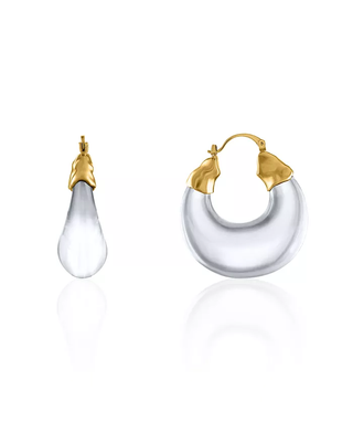 Oma the Label + Olokun 18K Gold-Tone Brass and Resin Hoop Earrings