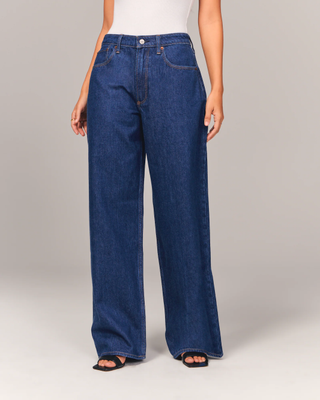 Abercrombie and Fitch + Curve Love Mid Rise Ultra Wide Leg Jean