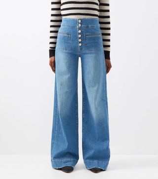 Frame + X Claudia Schiffer Le Hardy wide-leg jeans