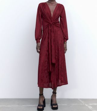 Zara + Long Jacquard Dress