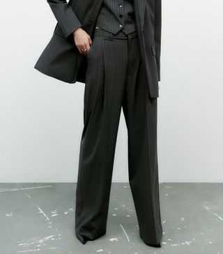Zara + Full Length Pinstripe Trousers