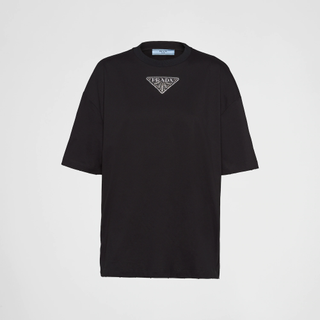Prada + Embroidered Jersey T-Shirt