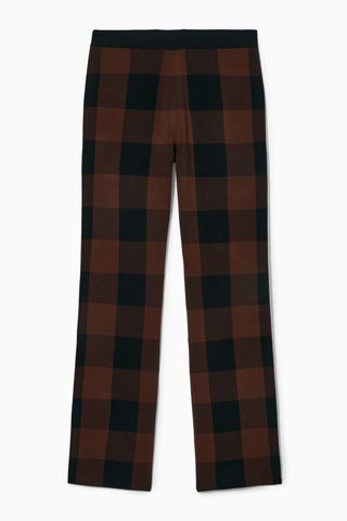 COS + Flared Jacquard Knit Check Trousers