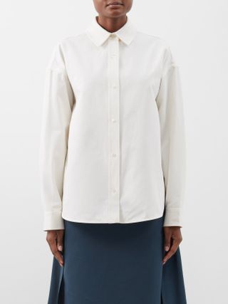Staud + Leonora Cotton-Blend Grosgrain Shirt