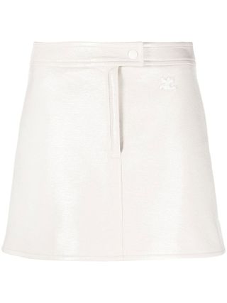 Courrèges + Faux-Leather Miniskirt