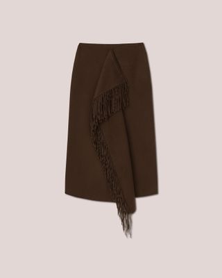 Nanushka + Liza Draped Wrap Light Double Wool Blanket Skirt