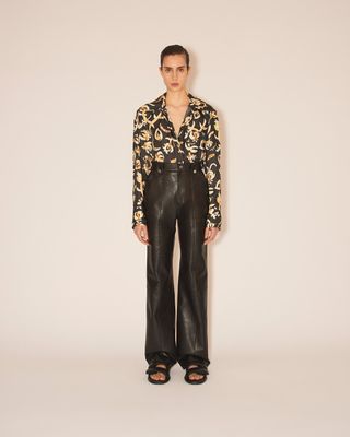 Nanushka + Zelda Straight Leg Regenerated Leather Cargo Style Trousers