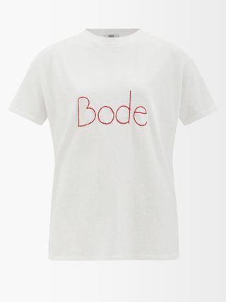 Bode + Logo-Embroidered Cotton-Jersey T-Shirt