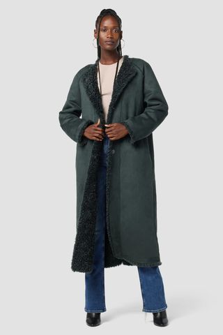 Hudson Jeans + Reversible Faux Shearling Coat