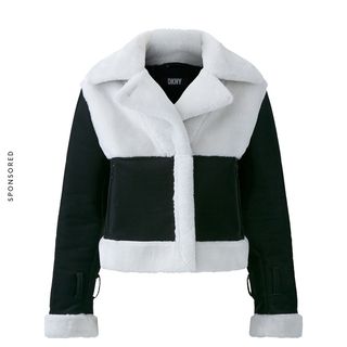 DKNY + Shearling Trim Jacket