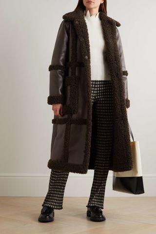Stand Studio + Patrice Paneled Faux Shearling Coat