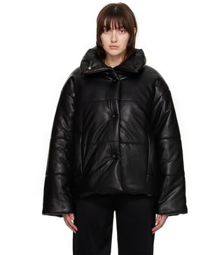 Nanushka + Black Hide Vegan Leather Jacket