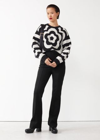 & Other Stories + Floral Motif Jacquard Sweater