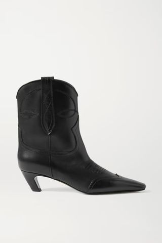 Khaite + Dallas Leather Ankle Boots