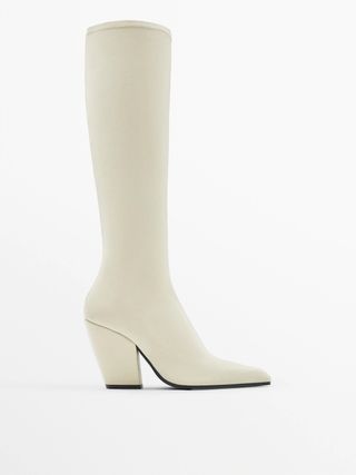 Massimo Dutti + High-Heel Leather Boots With Pointed Toe - Limited Edition