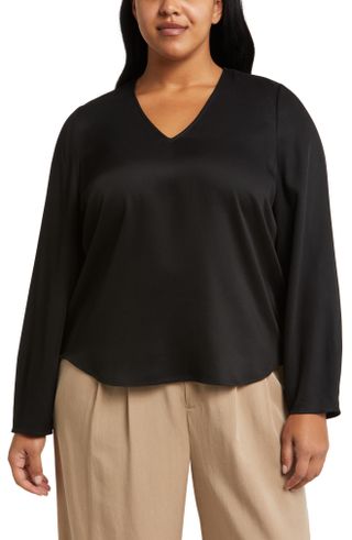 Nordstrom + Long Sleeve Twill Top