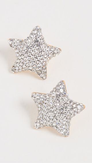 Lele Sadoughi + Pave Star Button Earrings