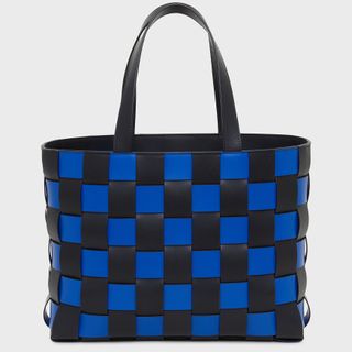 Mansur Gavriel + Upcycled Woven Tote in Royal Multi