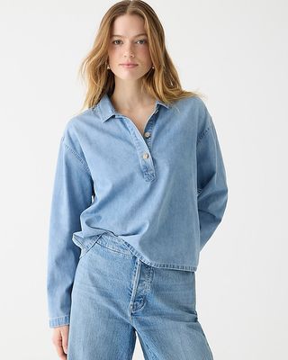 J.Crew Collection + Chambray Popover Shirt