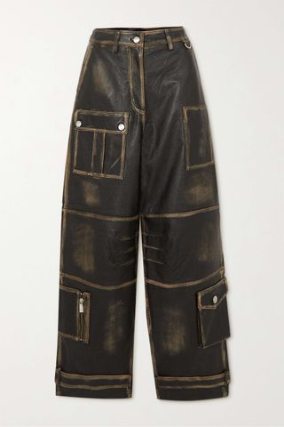 Remain Birger Christensen + Berenice Textured-Leather Straight-Leg Cargo Pants