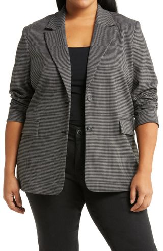 Treasure 
Bond + Mini Houndstooth Check Blazer