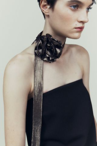 Zara + Silk Blend Floral Scarf