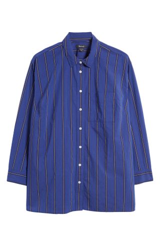 Madewell + The Signature Stripe Cotton Poplin Oversize Button-Up Shirt